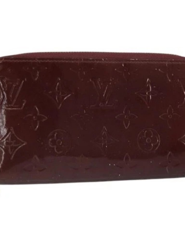 Louis Vuitton Monogram Vernis Zippy Wallet Rouge Favist M91536 Lv Auth Gh1682